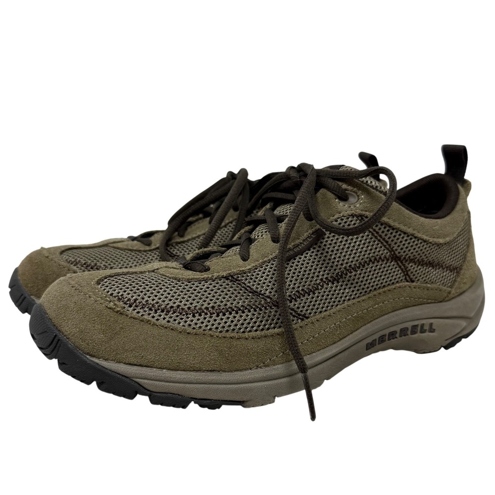 Merrell Womens Performance Brown Deep Tan Lace Up Suede Mesh Size 9.5 US / 7 UK